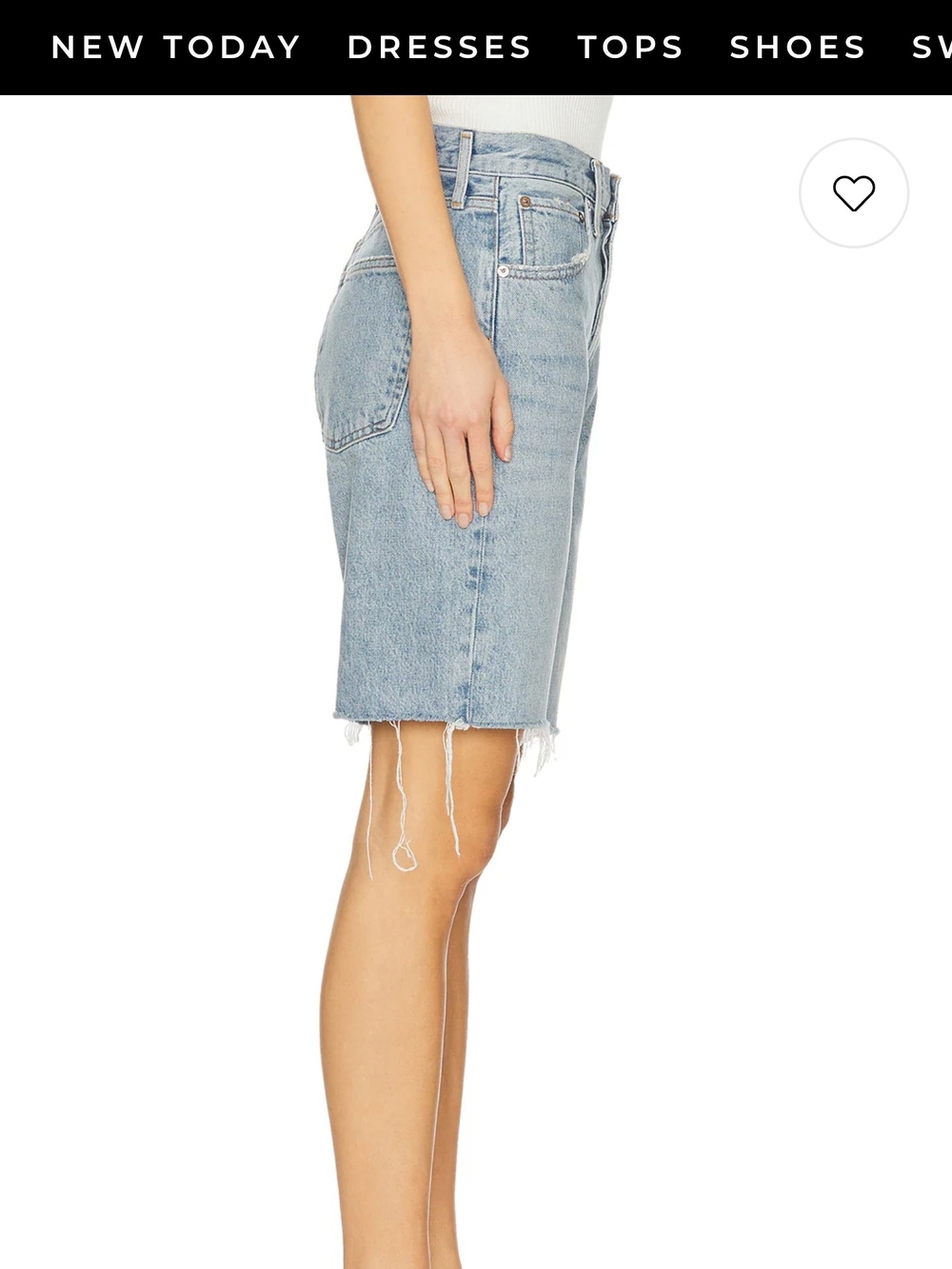 Agolde Light Wash Denim Frayed Jean Shorts